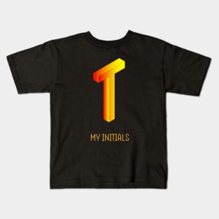 Letter T Initials Unique Name T-Shirt Kids T-Shirt